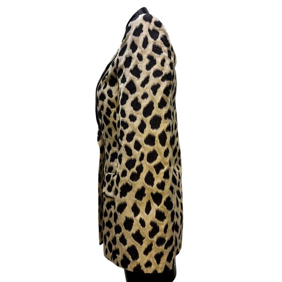 Giorgio Armani Leopard Print Blazer Jacket Tan Brown S - Picture 4 of 9